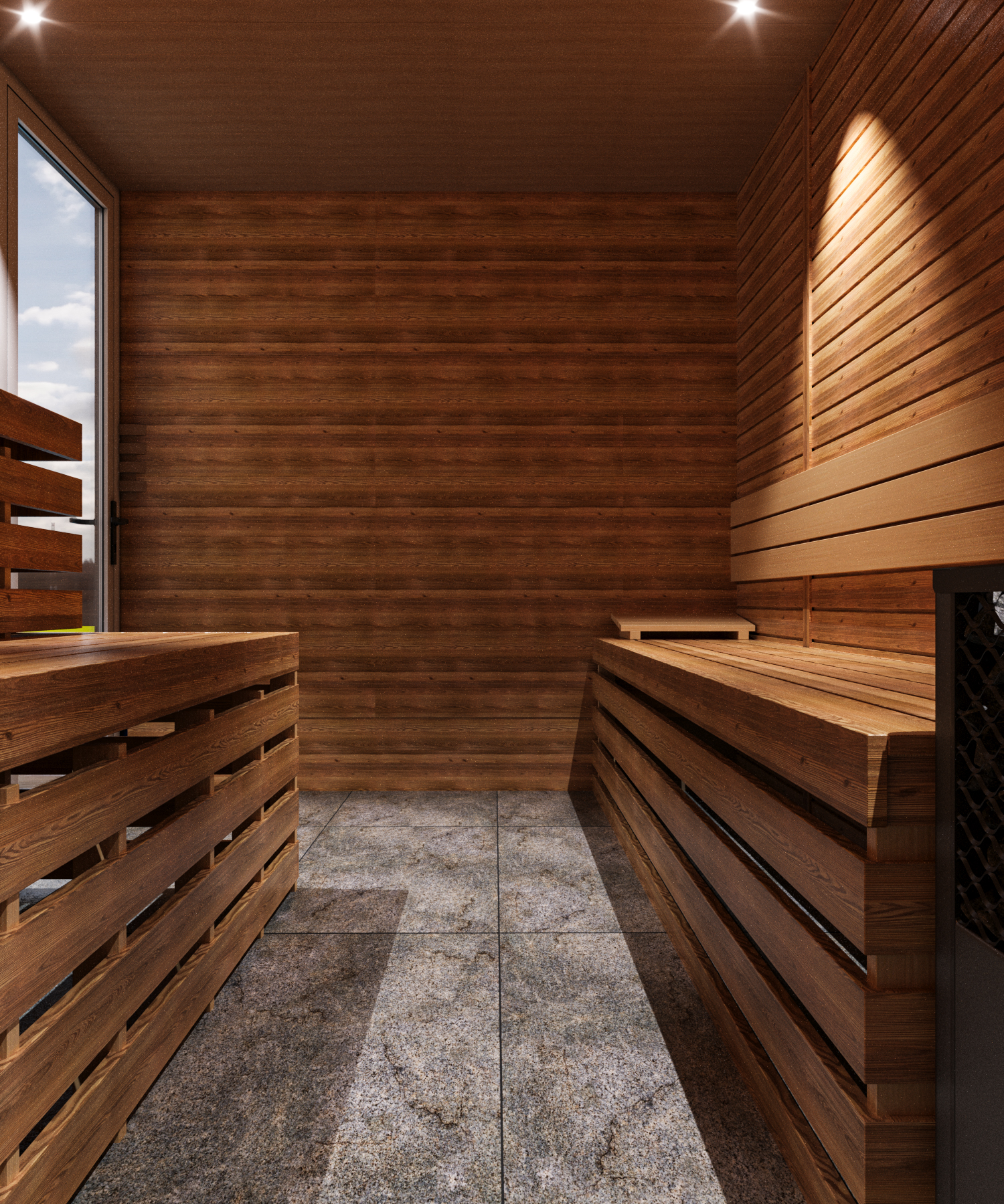 Sauna interiør